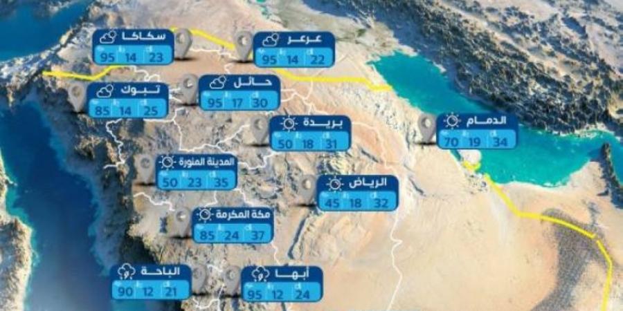 "الأرصاد": سحب رعدية ممطرة وضباب على عدة مناطق بالمملكة