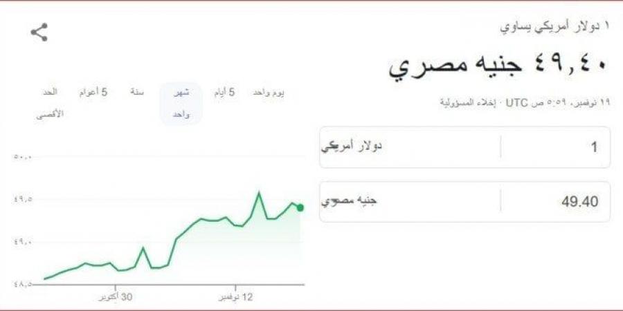 سعر الدولار مقابل الجنيه المصري اليوم الثلاثاء 19 نوفمبر 2024