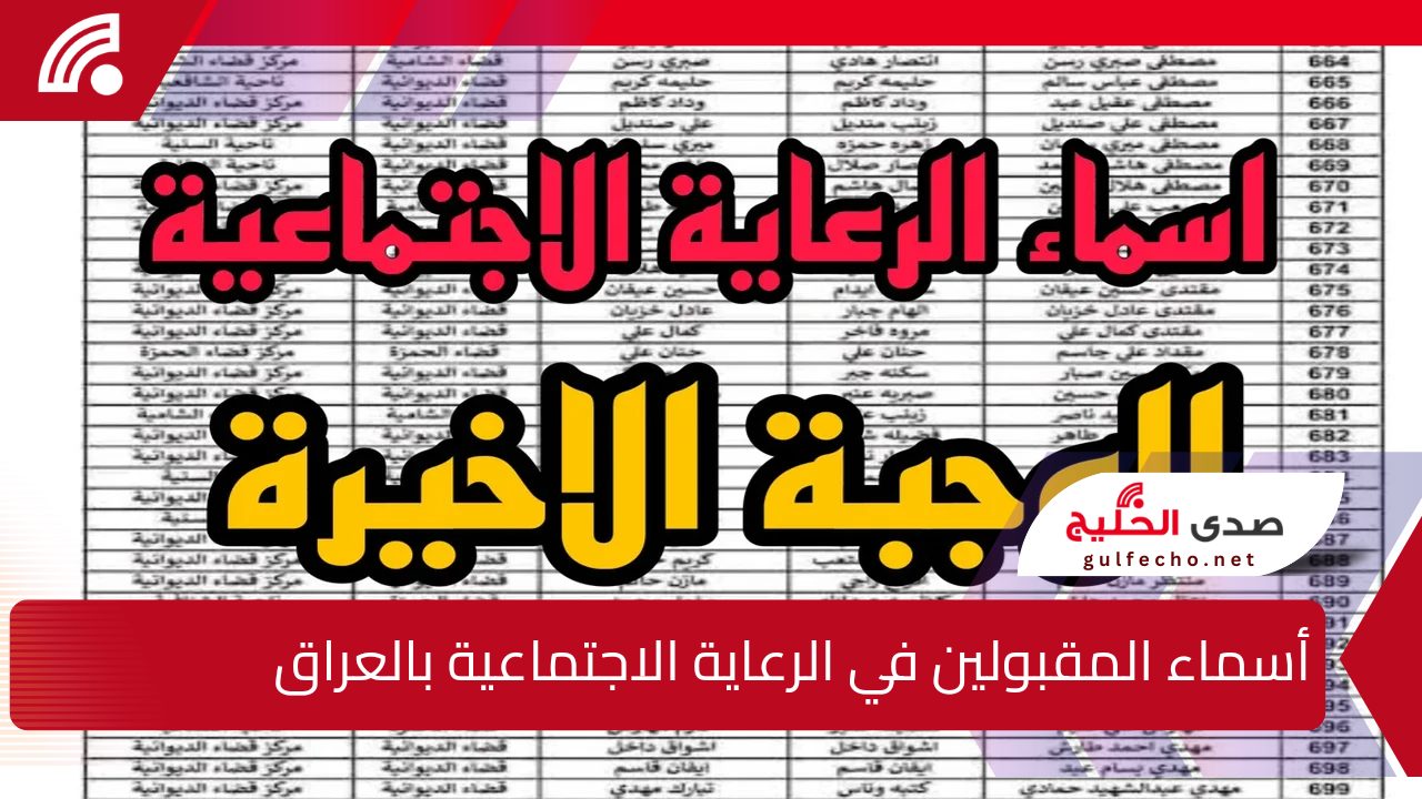 ” استعلم فورًا عن اسمك” الاستعلام عن أسماء المقبولين في الرعاية الاجتماعية بالعراق الوجبة الأخيرة وشروط القبول